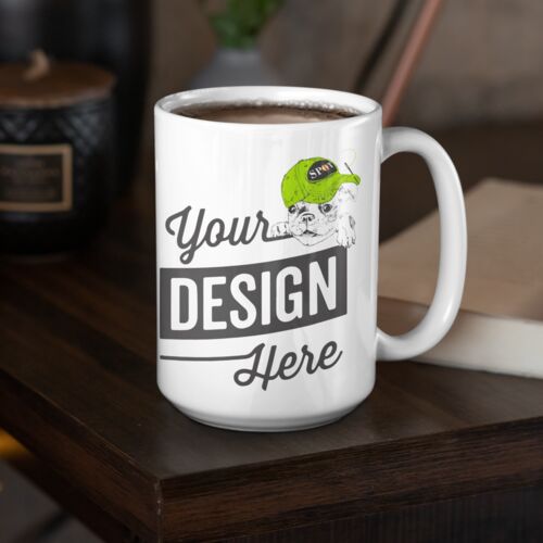 1-Day RUSH NO MINIMUM 15 oz. Full Color Printed Ceramic Mug Thumbnail