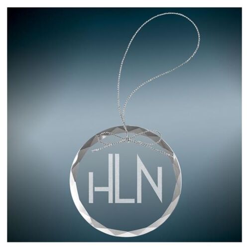 3 1/4" Round Custom Engraved Clear Glass Ornament (sold in Packs) Thumbnail