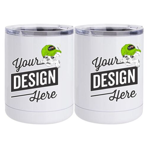 10 oz. White Stainless Steel Short Tumbler Thumbnail